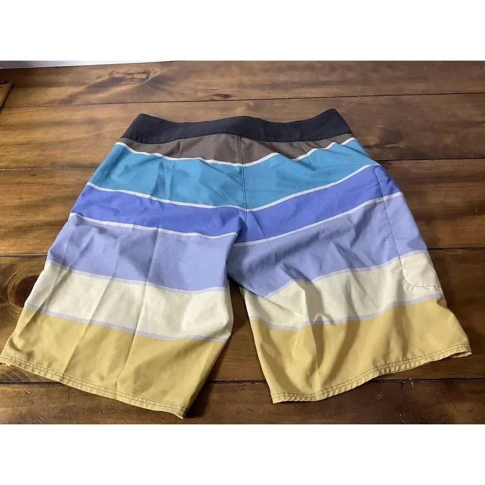Patagonia Stretch Planing Board Swim Shorts Giant Stripe Mako Blue Men’s 28